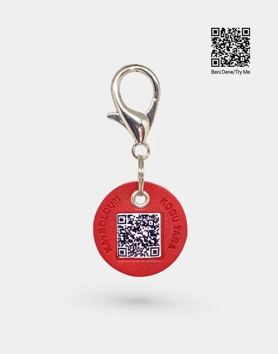 QR Kodlu Kedi ve Köpek Künyesi Kırmızı